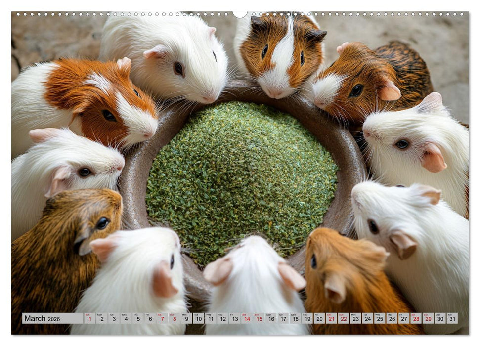 Guinea Pigs with Happy Squeal (CALVENDO Premium-Calendar 2026)