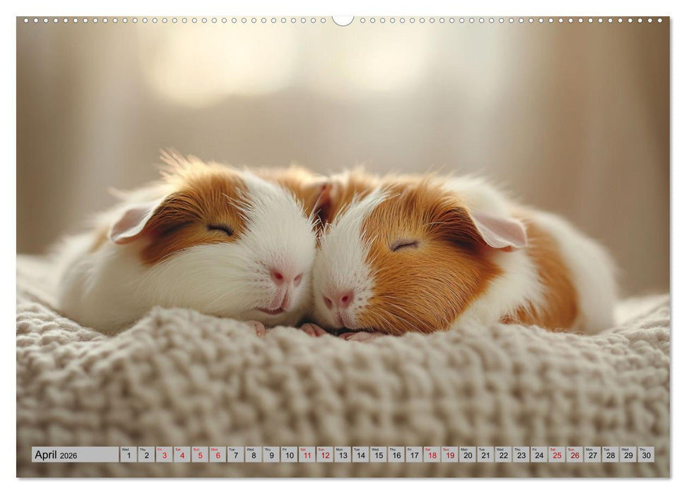 Guinea Pigs with Happy Squeal (CALVENDO Premium-Calendar 2026)