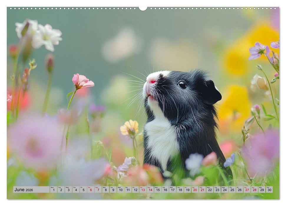 Guinea Pigs with Happy Squeal (CALVENDO Premium-Calendar 2026)