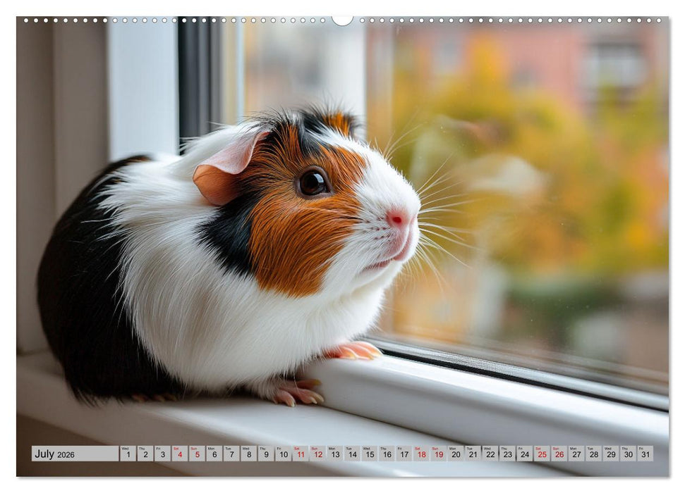 Guinea Pigs with Happy Squeal (CALVENDO Premium-Calendar 2026)