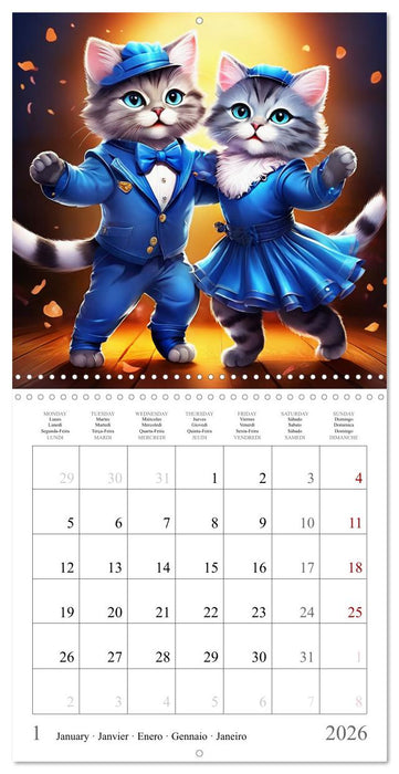 Cute Cats Dancing (CALVENDO Monthly Calendar 2026)