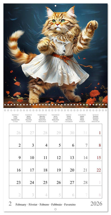 Cute Cats Dancing (CALVENDO Monthly Calendar 2026)
