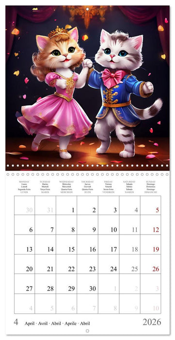 Cute Cats Dancing (CALVENDO Monthly Calendar 2026)