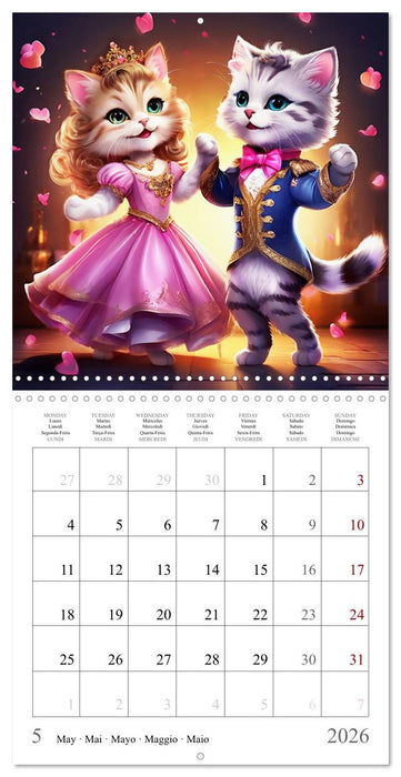 Cute Cats Dancing (CALVENDO Monthly Calendar 2026)