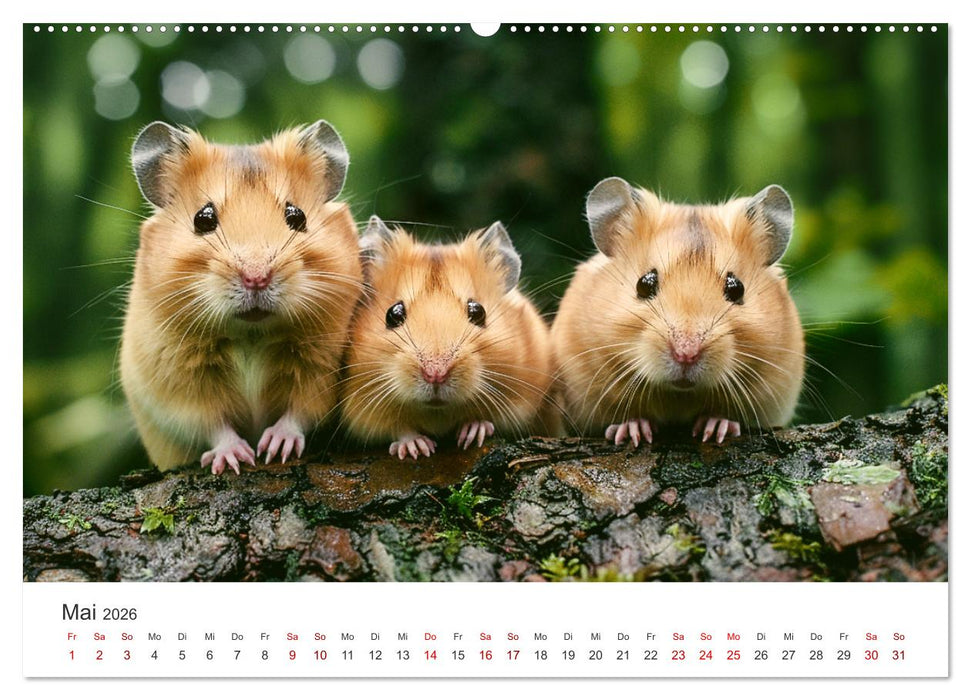 Wild und flauschig - Hamster - Abenteuer in freier Natur (CALVENDO Wandkalender 2026)
