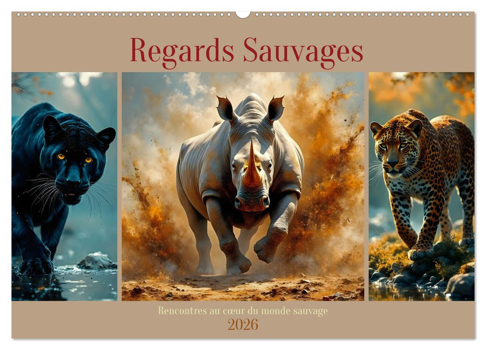 Regards Sauvages – Rencontres au cœur du monde sauvage (CALVENDO Calendrier mensuel 2026)