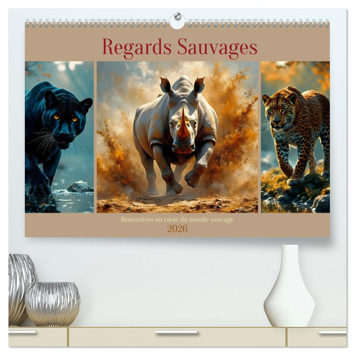 Regards Sauvages – Rencontres au cœur du monde sauvage (CALVENDO Calendrier supérieur 2026)