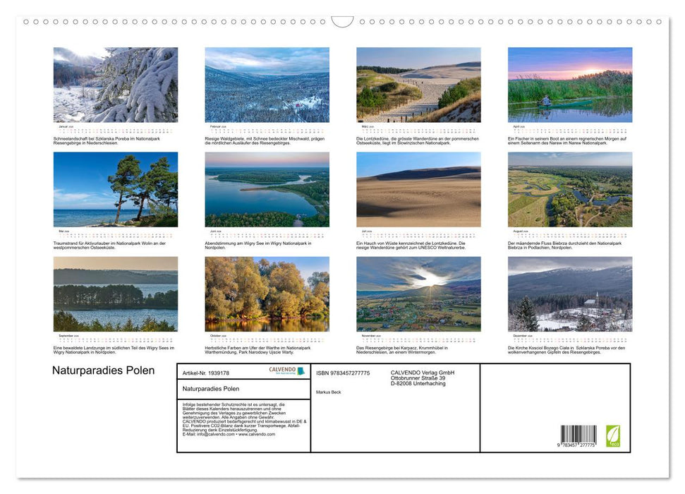 Naturparadies Polen (CALVENDO Wandkalender 2026)