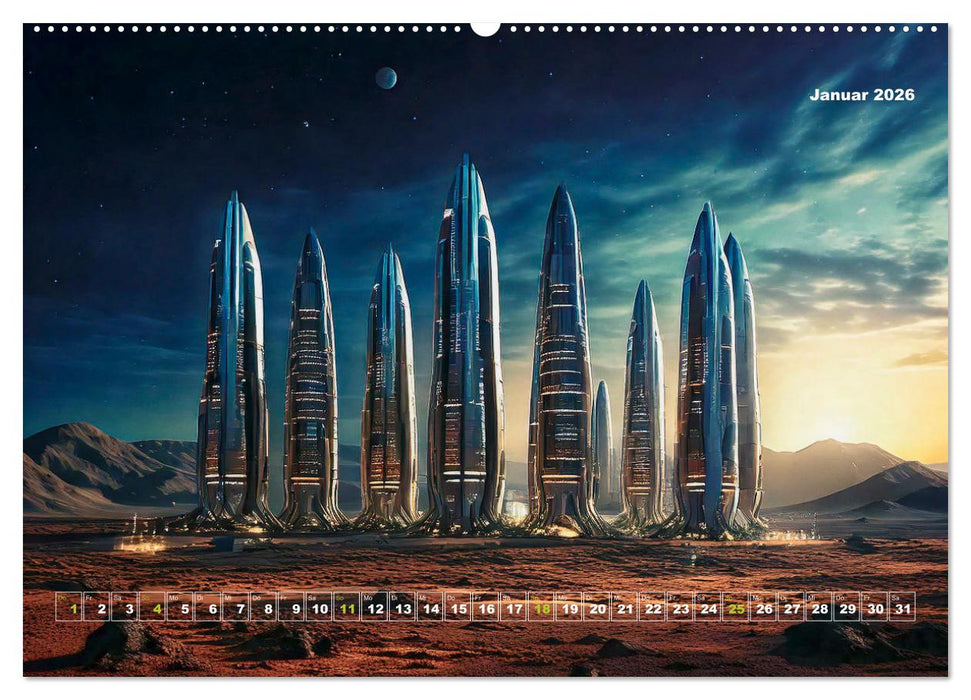 Pionierbauten auf fremden Planeten (CALVENDO Wandkalender 2026)