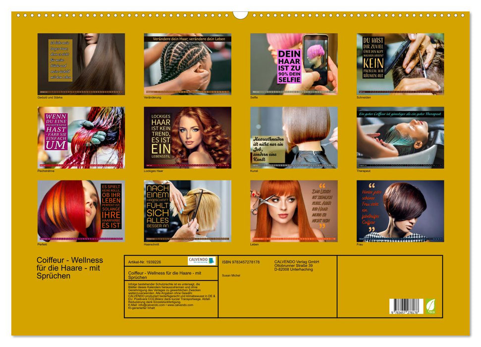 Coiffeur - Wellness für die Haare - mit Sprüchen (CALVENDO Wandkalender 2026)