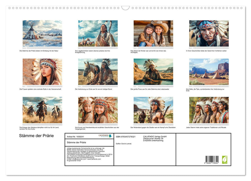 Stämme der Prärie (CALVENDO Wandkalender 2026)