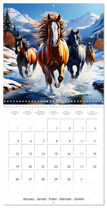 Horse - Beauty and Symbol of Freedom (CALVENDO Monthly Calendar 2026)