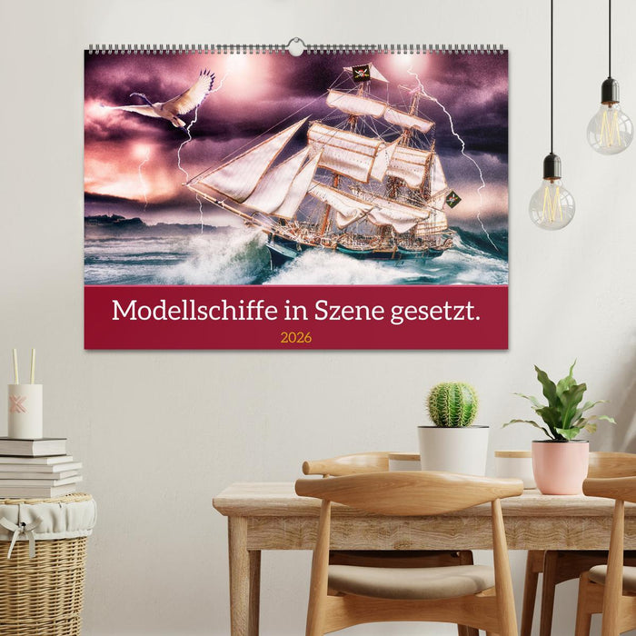 Modellschiffe in Szene gesetzt. (CALVENDO Wandkalender 2026)