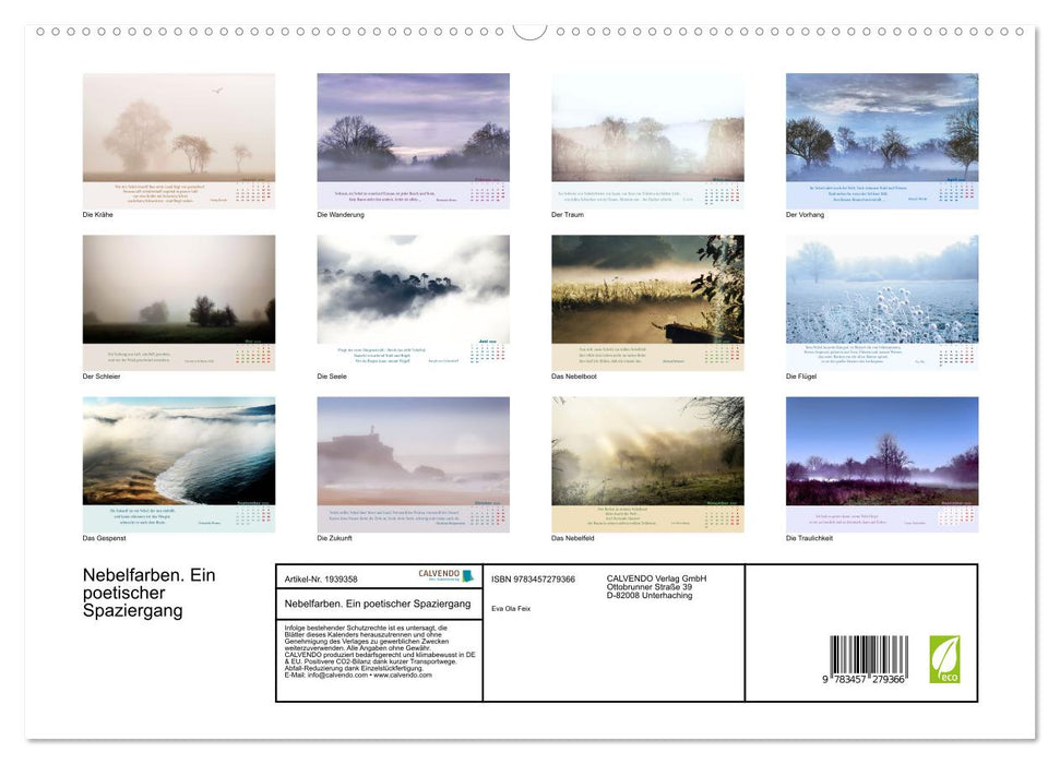 Nebelfarben. Ein poetischer Spaziergang (CALVENDO Premium Wandkalender 2026)