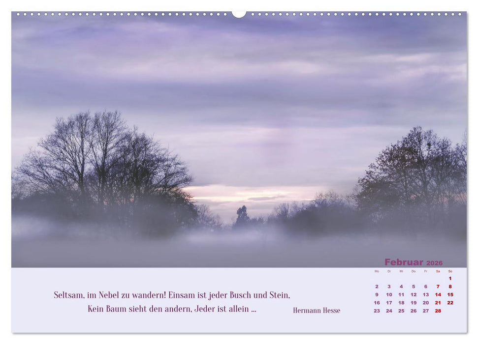 Nebelfarben. Ein poetischer Spaziergang (CALVENDO Premium Wandkalender 2026)