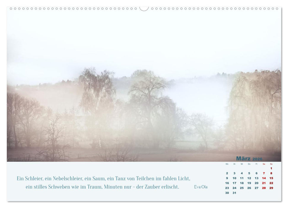 Nebelfarben. Ein poetischer Spaziergang (CALVENDO Premium Wandkalender 2026)
