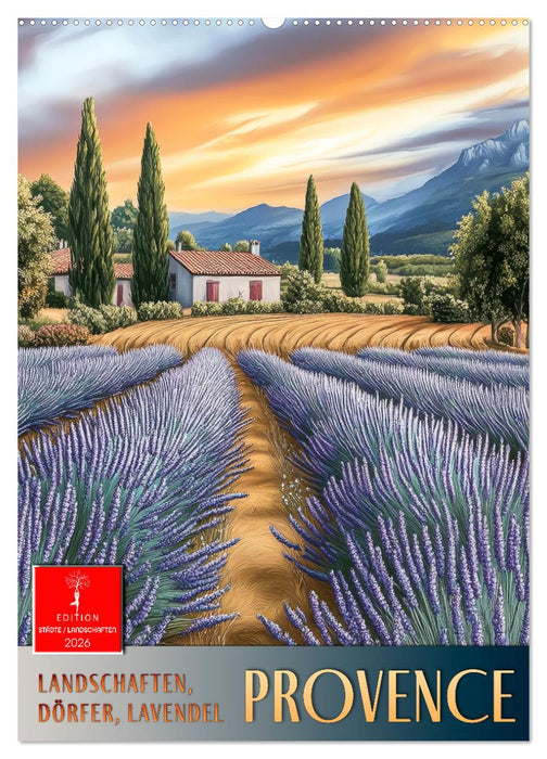 Provence - Landschaften, Dörfer, Lavendel (CALVENDO Wandkalender 2026)