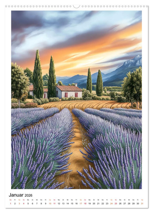 Provence - Landschaften, Dörfer, Lavendel (CALVENDO Wandkalender 2026)