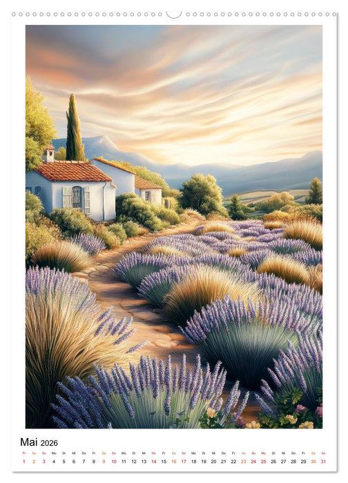 Provence - Landschaften, Dörfer, Lavendel (CALVENDO Wandkalender 2026)