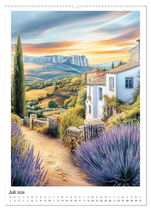 Provence - Landschaften, Dörfer, Lavendel (CALVENDO Premium Wandkalender 2026)