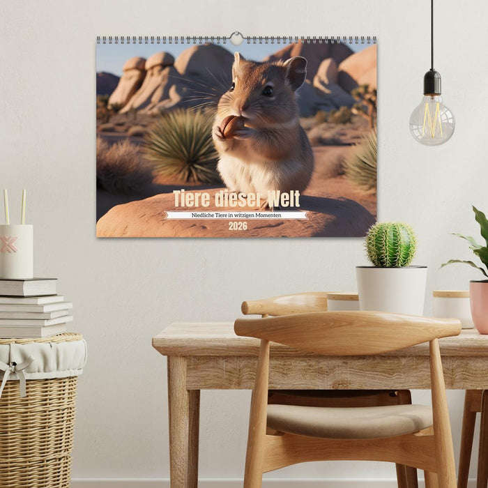 Tiere dieser Welt - Niedliche Tiere in witzigen Momenten (CALVENDO Wandkalender 2026)