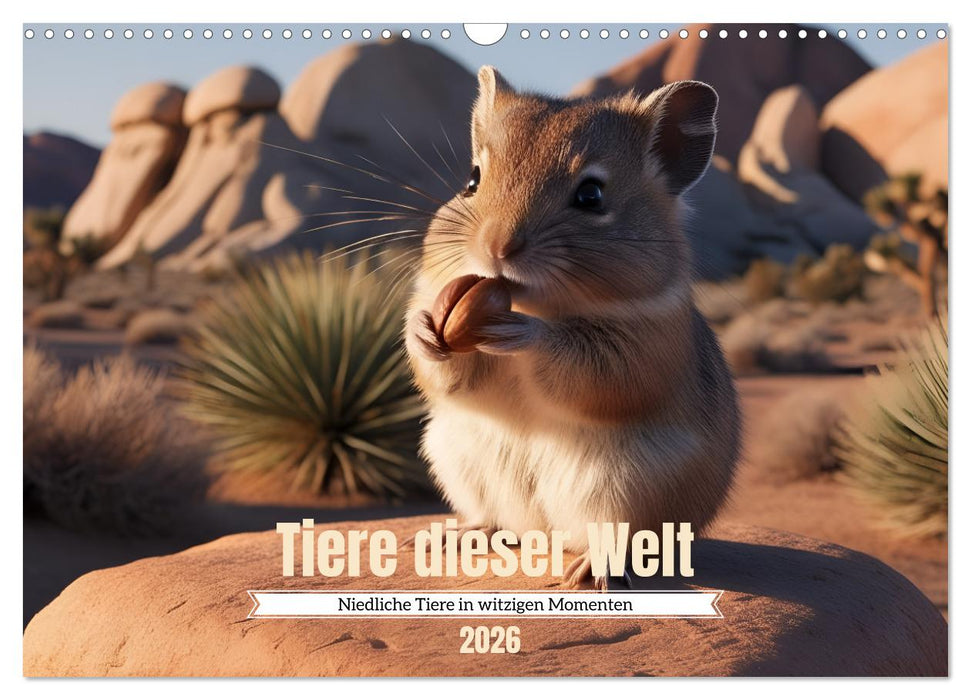 Tiere dieser Welt - Niedliche Tiere in witzigen Momenten (CALVENDO Wandkalender 2026)
