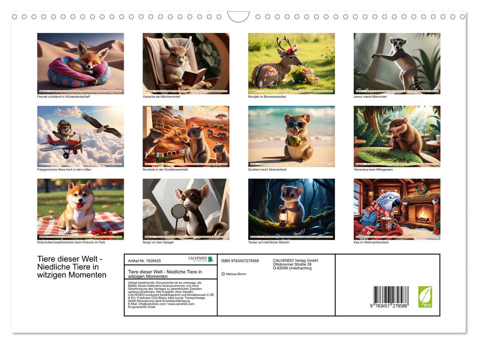Tiere dieser Welt - Niedliche Tiere in witzigen Momenten (CALVENDO Wandkalender 2026)