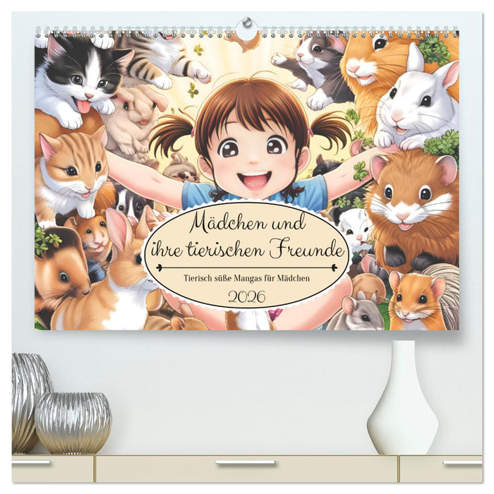 Mädchen und ihre tierischen Freunde - Tierisch süße Mangas für Mädchen (CALVENDO Premium Wandkalender 2026)