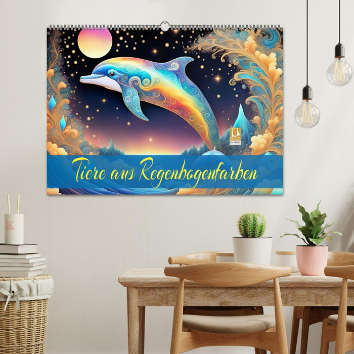 Tiere aus Regenbogenfarben (CALVENDO Wandkalender 2026)