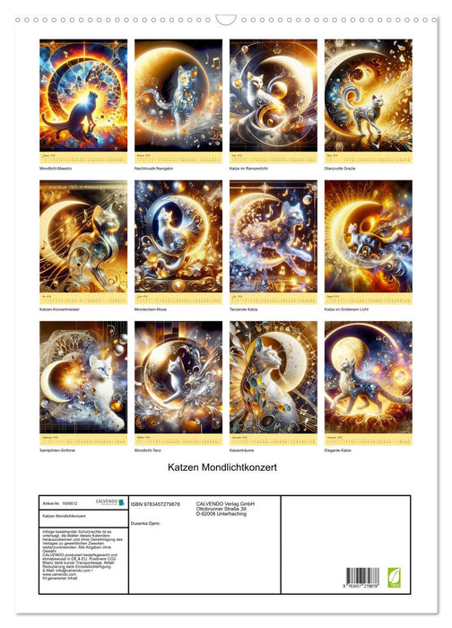 Katzen Mondlichtkonzert (CALVENDO Wandkalender 2026)