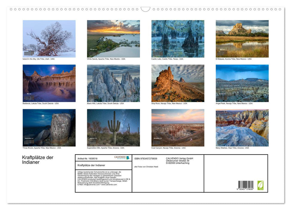Kraftplätze der Indianer (CALVENDO Wandkalender 2026)