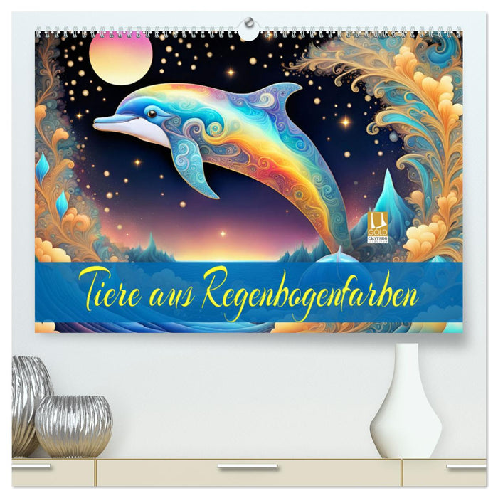 Tiere aus Regenbogenfarben (CALVENDO Premium Wandkalender 2026)