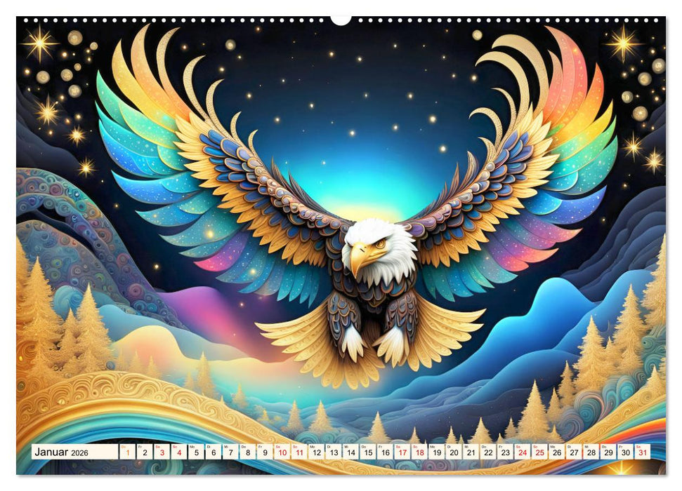 Tiere aus Regenbogenfarben (CALVENDO Premium Wandkalender 2026)