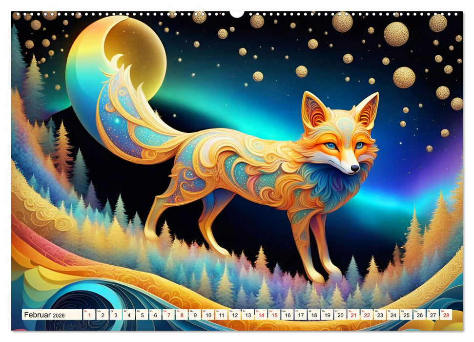 Tiere aus Regenbogenfarben (CALVENDO Premium Wandkalender 2026)