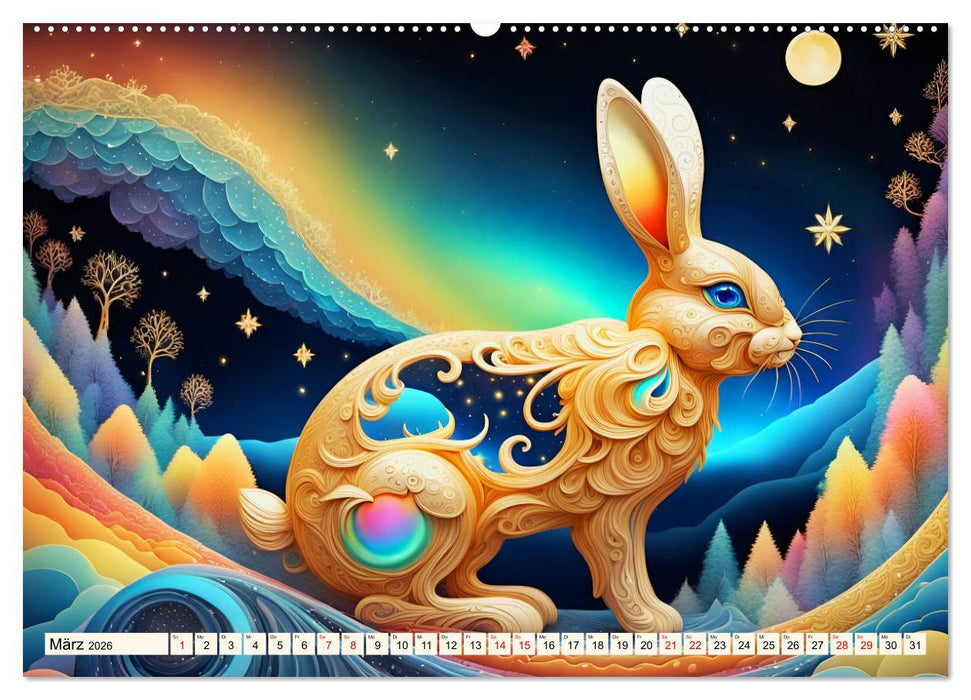 Tiere aus Regenbogenfarben (CALVENDO Premium Wandkalender 2026)