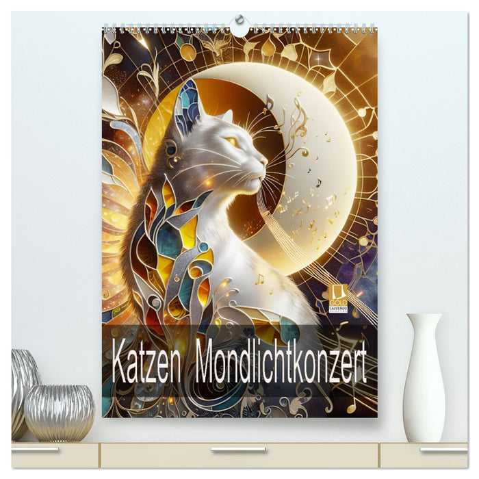 Katzen Mondlichtkonzert (CALVENDO Premium Wandkalender 2026)