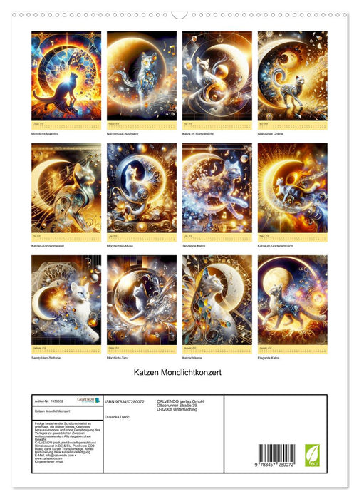 Katzen Mondlichtkonzert (CALVENDO Premium Wandkalender 2026)