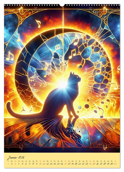 Katzen Mondlichtkonzert (CALVENDO Premium Wandkalender 2026)