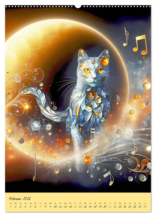 Katzen Mondlichtkonzert (CALVENDO Premium Wandkalender 2026)
