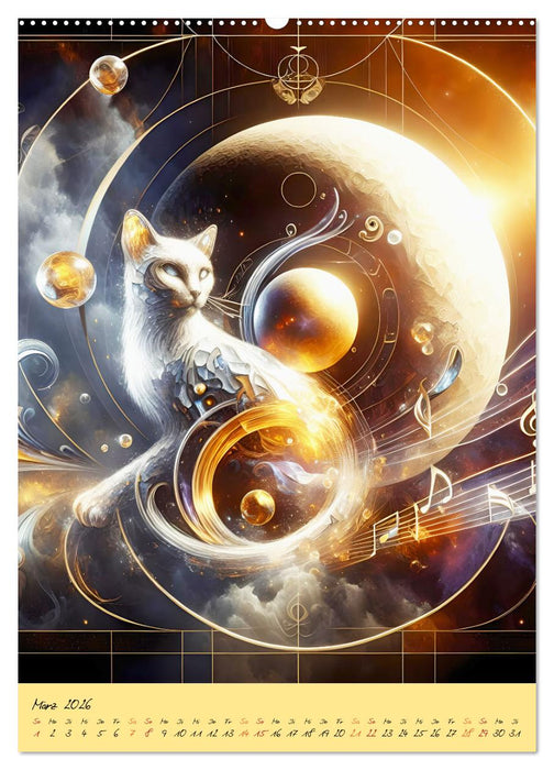 Katzen Mondlichtkonzert (CALVENDO Premium Wandkalender 2026)