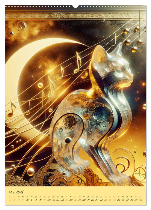 Katzen Mondlichtkonzert (CALVENDO Premium Wandkalender 2026)