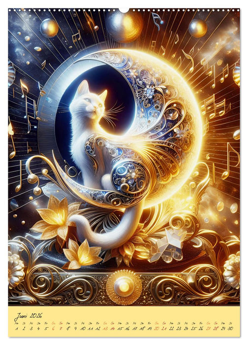 Katzen Mondlichtkonzert (CALVENDO Premium Wandkalender 2026)