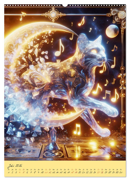 Katzen Mondlichtkonzert (CALVENDO Premium Wandkalender 2026)