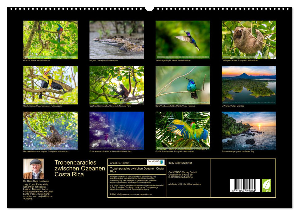 Tropenparadies zwischen Ozeanen Costa Rica (CALVENDO Premium Wandkalender 2026)