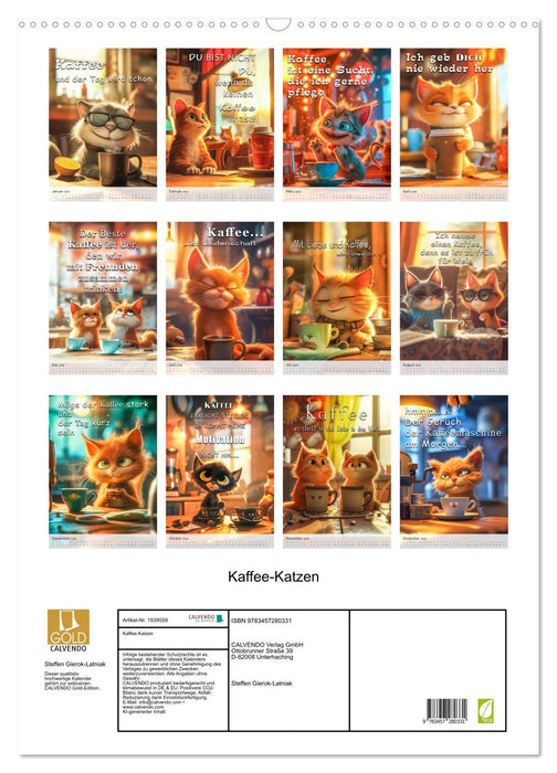 Kaffee-Katzen (CALVENDO Wandkalender 2026)