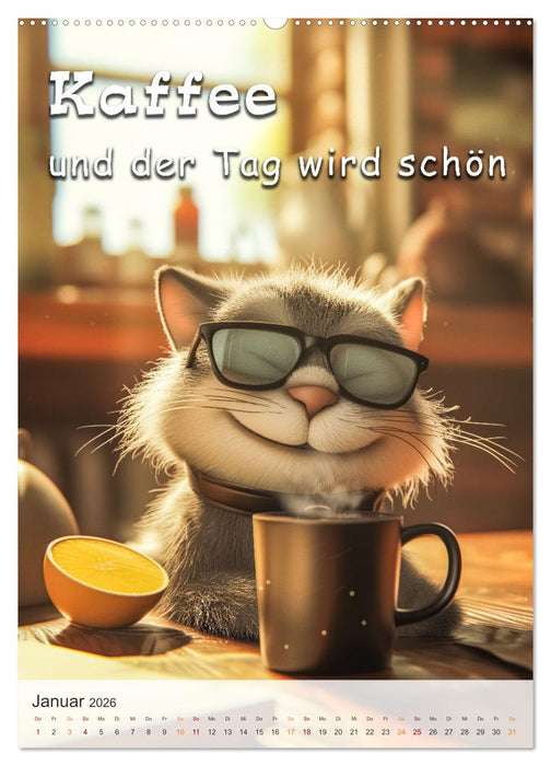 Kaffee-Katzen (CALVENDO Wandkalender 2026)