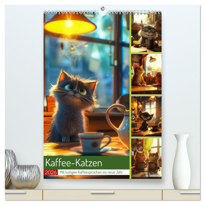 Kaffee-Katzen (CALVENDO Premium Wandkalender 2026)