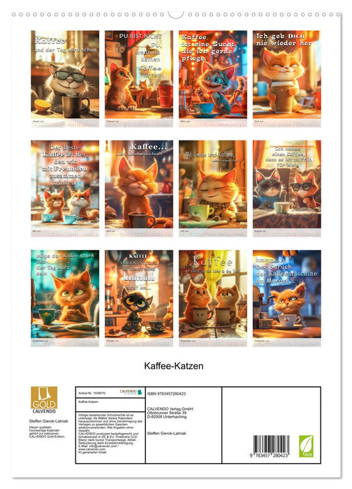 Kaffee-Katzen (CALVENDO Premium Wandkalender 2026)