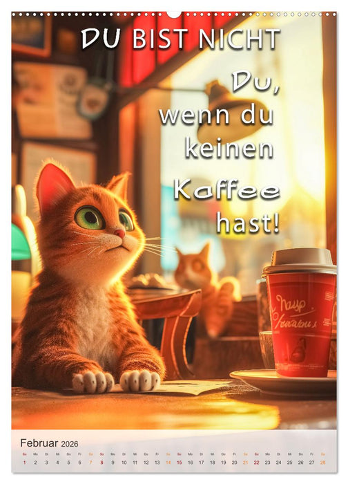 Kaffee-Katzen (CALVENDO Premium Wandkalender 2026)