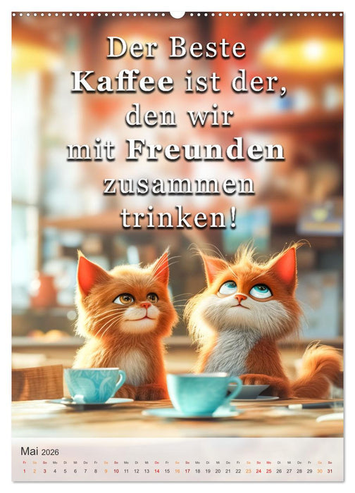 Kaffee-Katzen (CALVENDO Premium Wandkalender 2026)